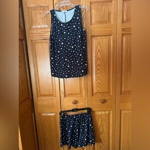 Blue + White Stars Matching Pajamas Short and Tank Set | Size Large